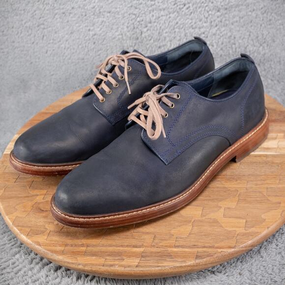 Cole Haan Tyler Grand Plain Ox Shoes Mens 9.5 M Marine Blue Leather C25105 - Picture 3 of 9